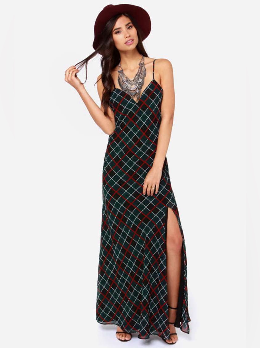 Lovers + Friends Maybe Tomorrow Plaid Maxi Dress